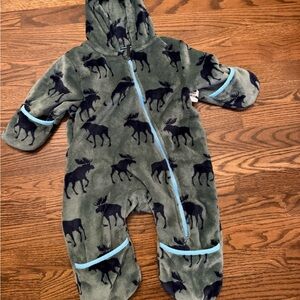 Hatley Green and Blue Moose Print Bodysuit